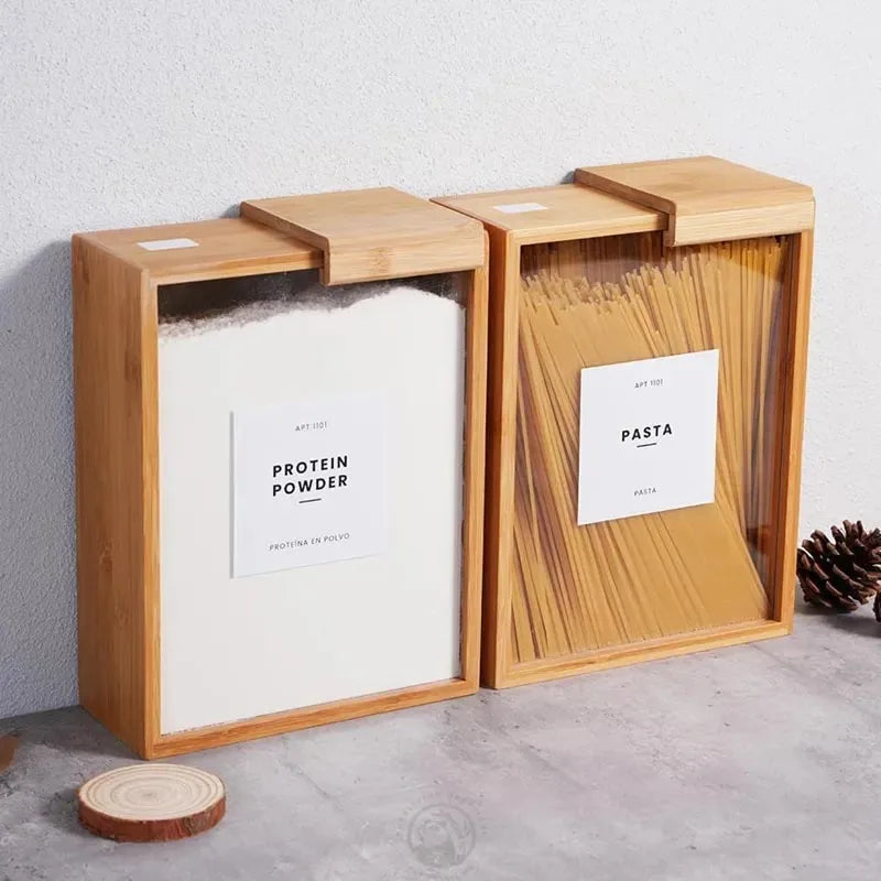 Distributeur Céréales Bambou – Organisateur Cuisine