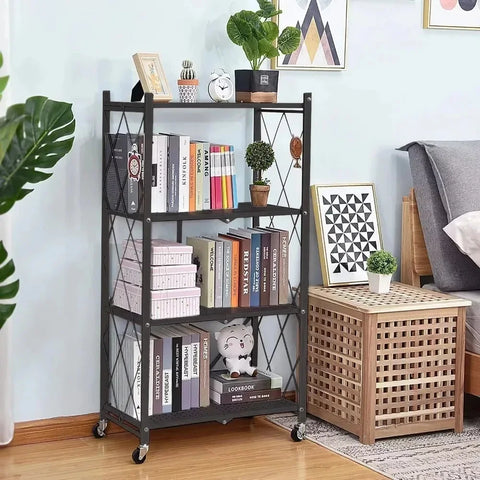 Étagère Pliable Multifonction à Roues – Organisateur Cuisine & Maison