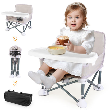 Chaise Haute Bébé Portable et Pliable Tesly – Siège de Repas Sécurisé avec Plateau Amovible