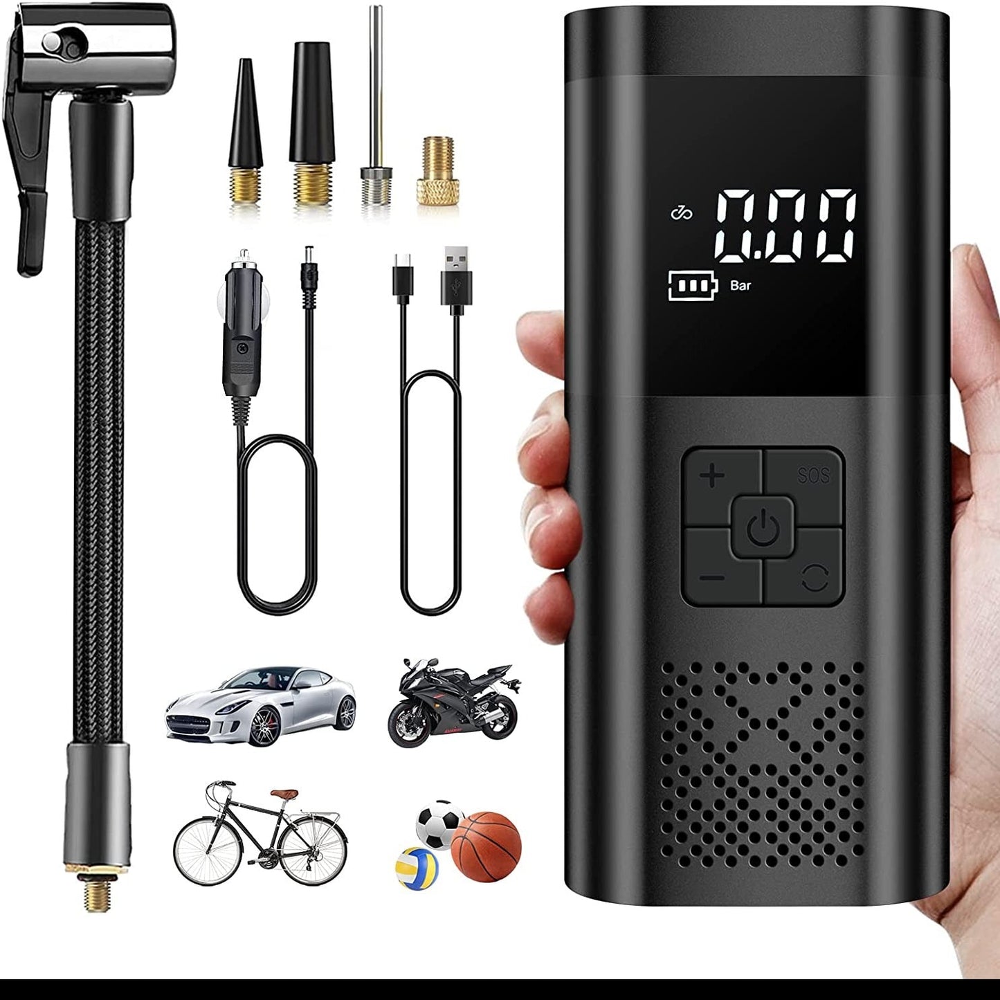 Pompe à air portable tesly  avec écran LCD numérique