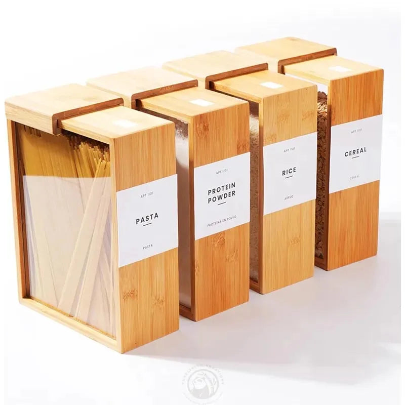 Distributeur Céréales Bambou – Organisateur Cuisine