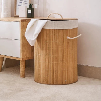 Panier à linge pliant en bambou