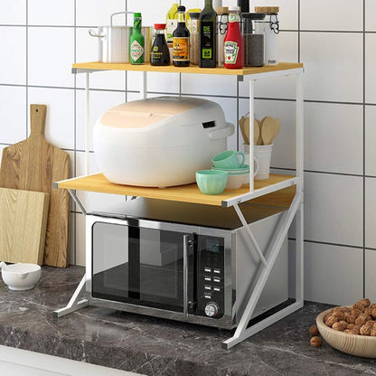 Étagère de Rangement en bois pour Micro-Ondes et épices