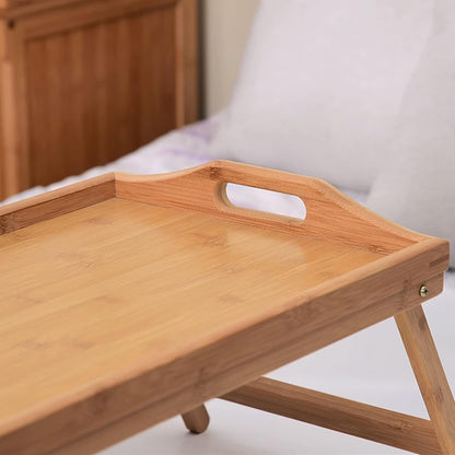 Plateau en bois de bambou tesly avec pieds pliables