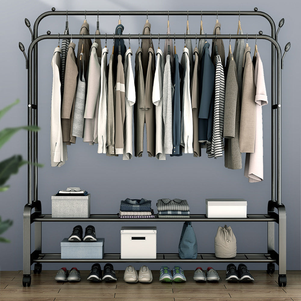 Porte-vêtements multifonctionnel à double tige