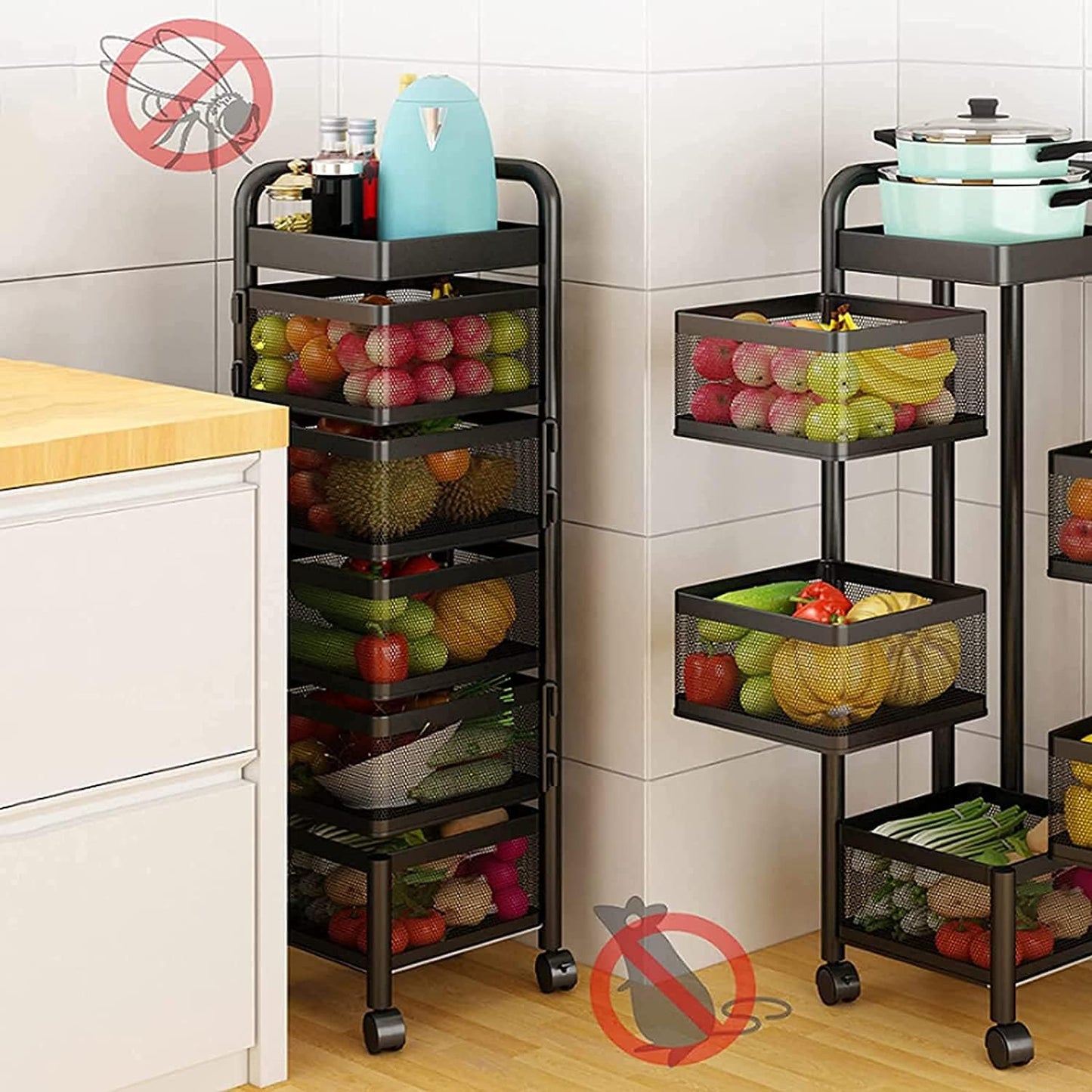 Étagère à légumes tesly rotative pour fruits et légumes