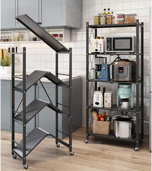 Étagère Pliable Multifonction à Roues – Organisateur Cuisine & Maison
