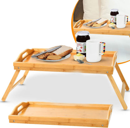 Plateau en bois de bambou tesly avec pieds pliables