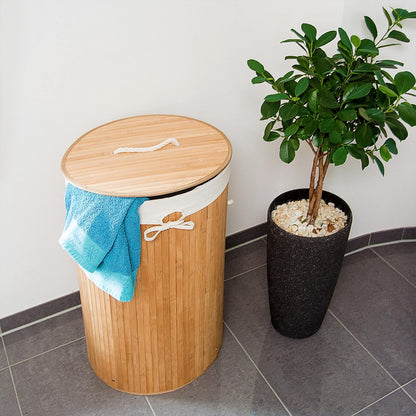 Panier à linge pliant en bambou