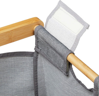 Panier à Linge Double Compartiment en Bambou – Rangement Salle de Bain 2x30L
