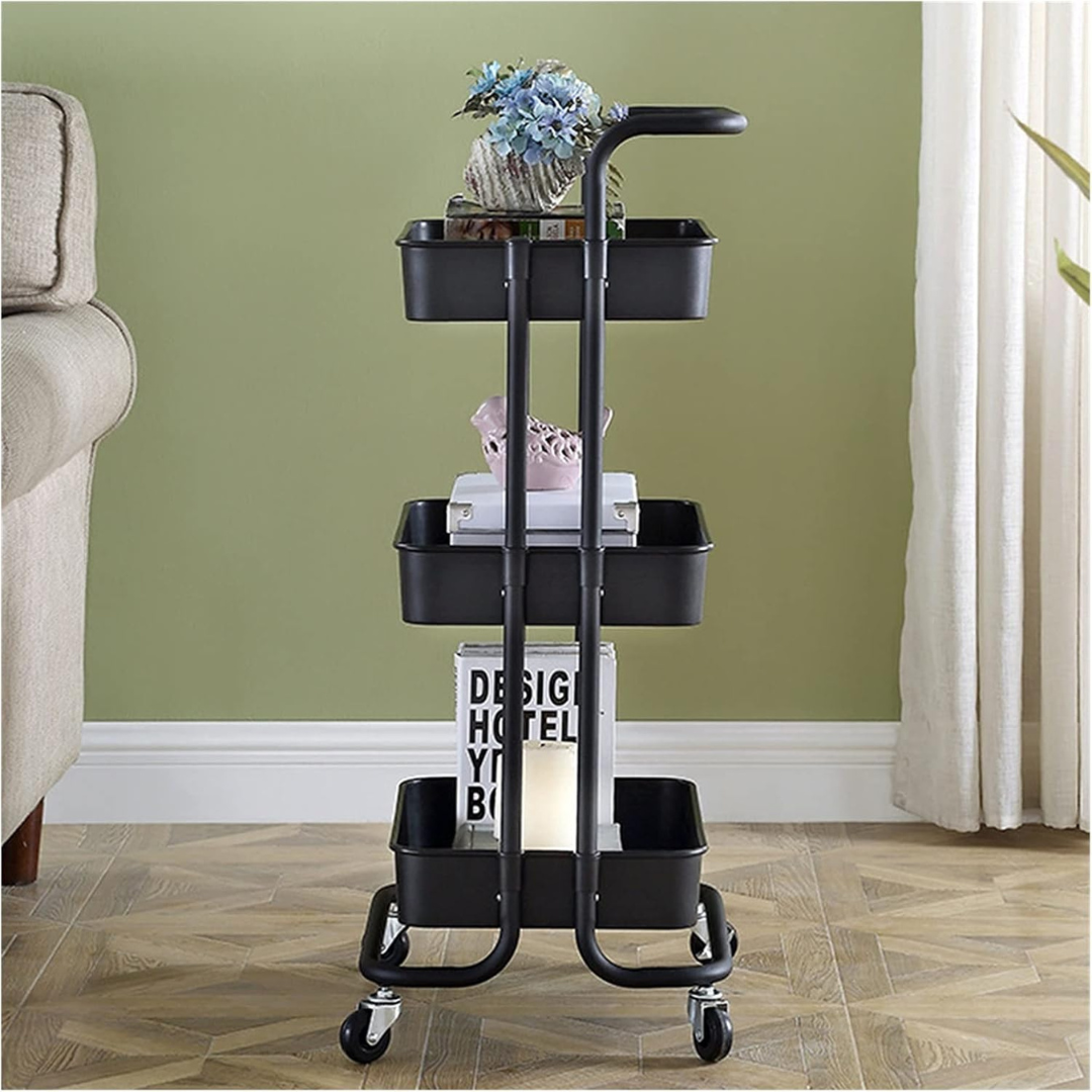Chariot de Rangement 3 Niveaux avec Roulettes – Organisateur Cuisine Multifonction