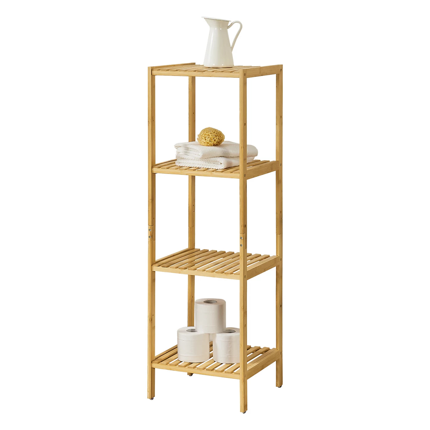 Étagère de Rangement en Bambou à 4 Niveaux – Design Naturel et Élégant