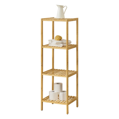Étagère de Rangement en Bambou à 4 Niveaux – Design Naturel et Élégant