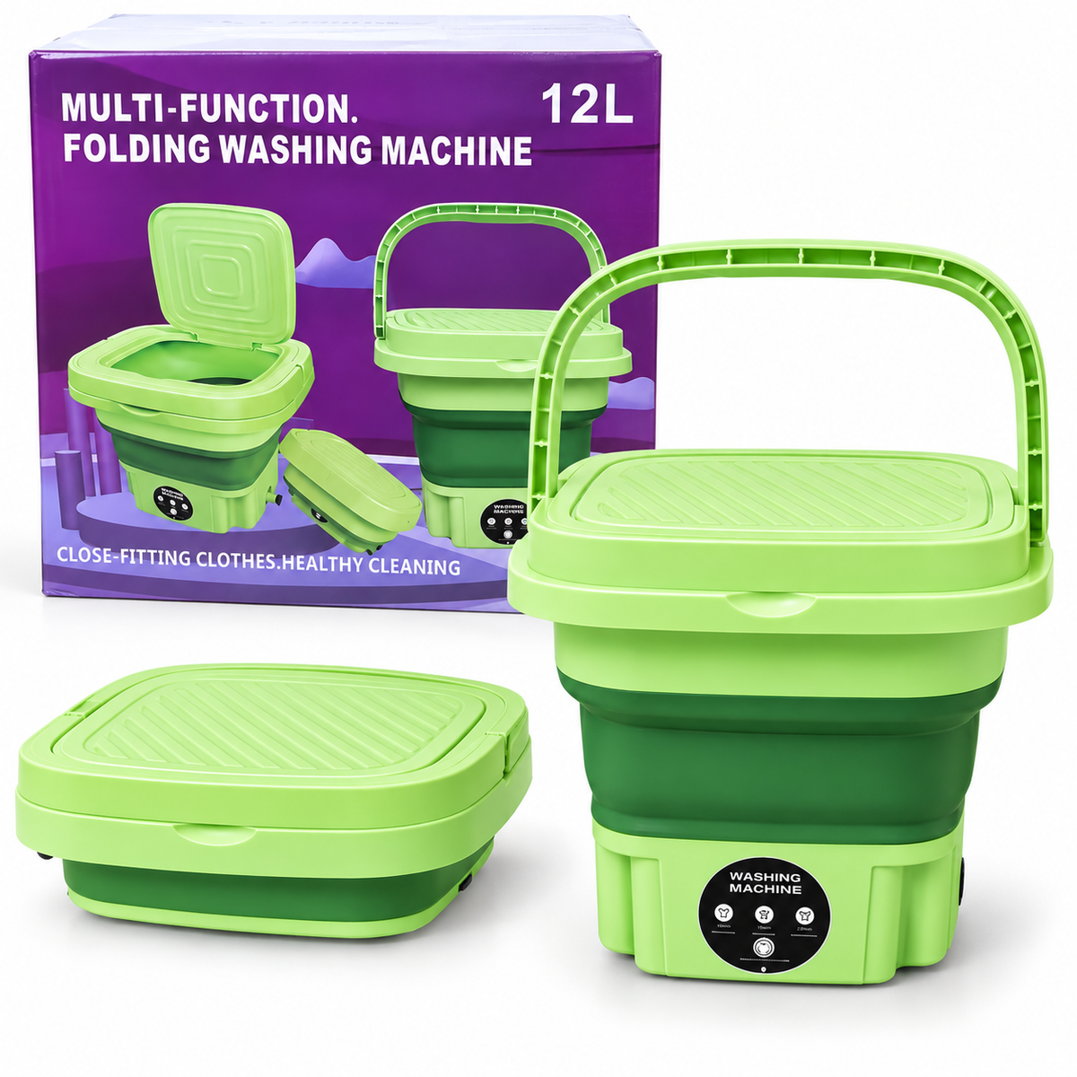 Machine à Laver Pliable Portable 12 L – Compacte, Multifonction et Gain de Place