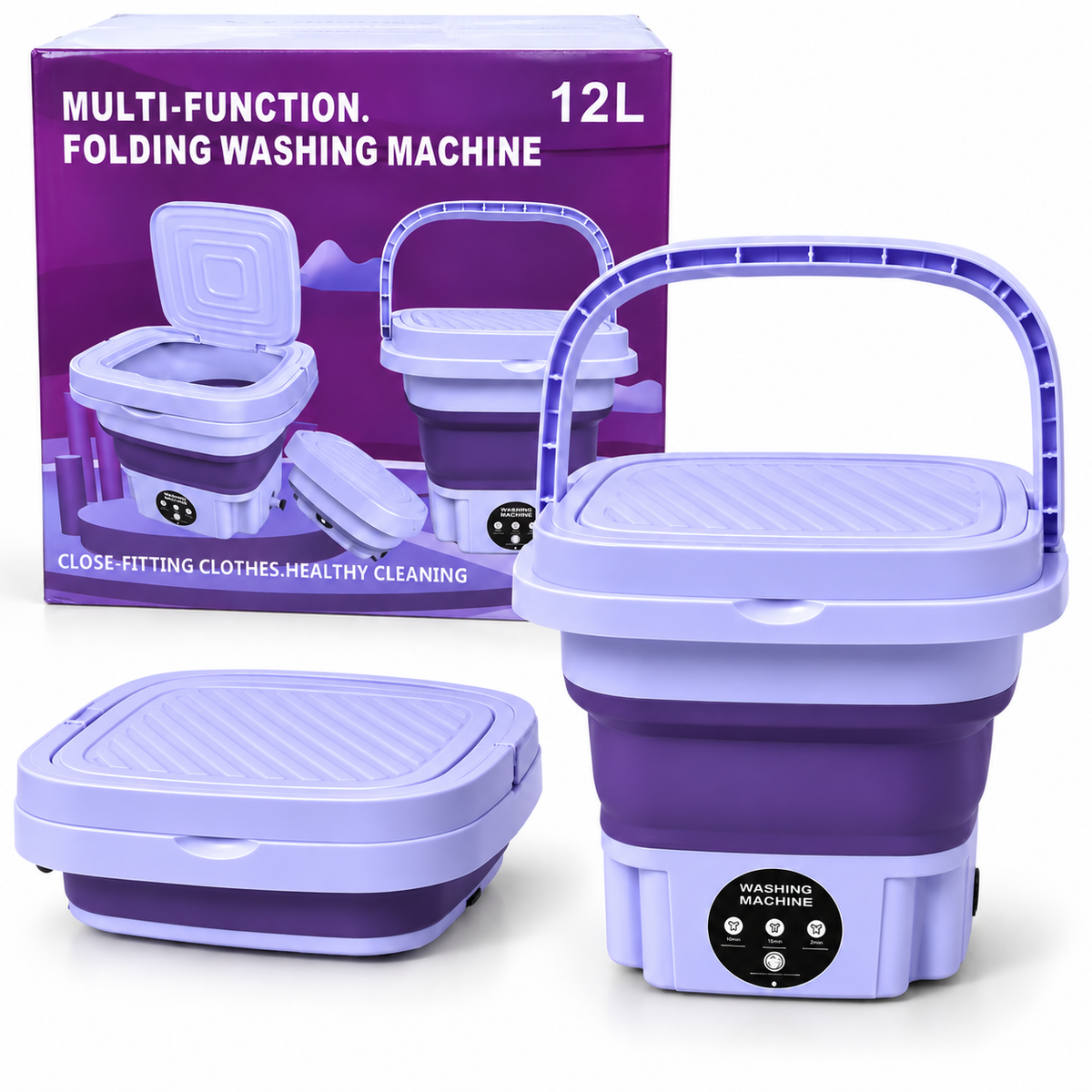 Machine à Laver Pliable Portable 12 L – Compacte, Multifonction et Gain de Place