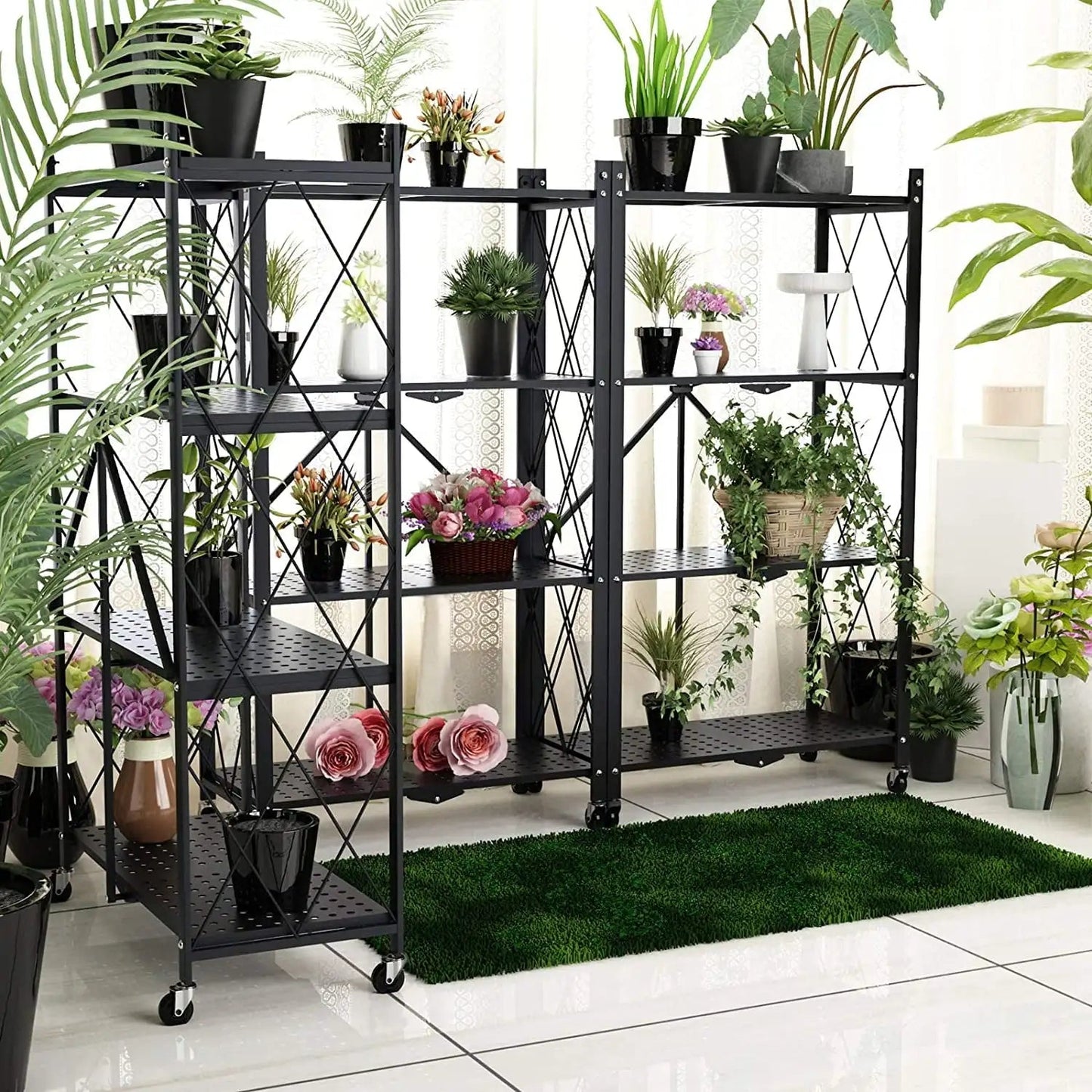 Étagère Pliable Multifonction à Roues – Organisateur Cuisine & Maison