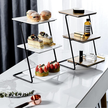 Tesly Luxury Wooden Pedestal Cake Stand