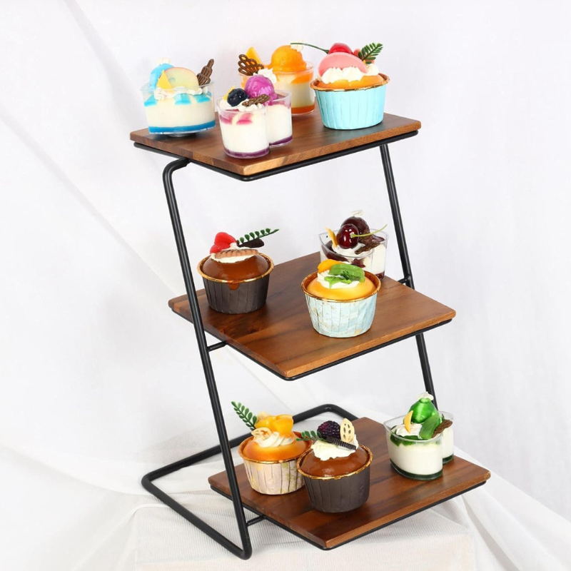 Tesly Luxury Wooden Pedestal Cake Stand