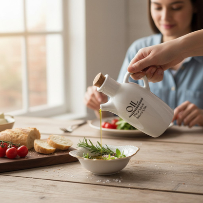 Ensemble de Pots Premium en Céramique Blanche – Couvercles en Liège avec Support en Bambou