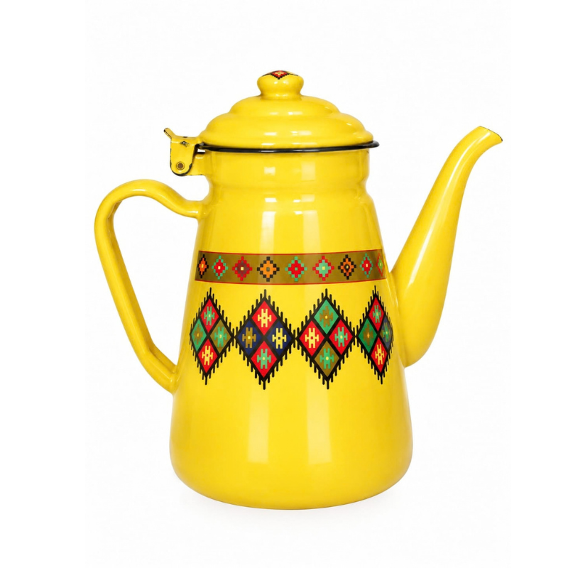 Bouilloire Théière en Émail Vintage – Multifonction pour Thé, Café, Lait et Eau Chaude