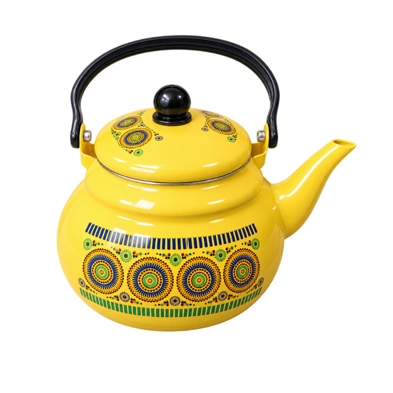 Bouilloire Théière en Émail Vintage – Multifonction pour Thé, Café, Lait et Eau Chaude