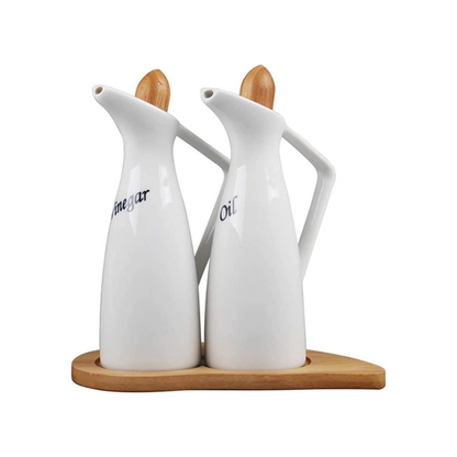 Ensemble de Pots Premium en Céramique Blanche – Couvercles en Liège avec Support en Bambou