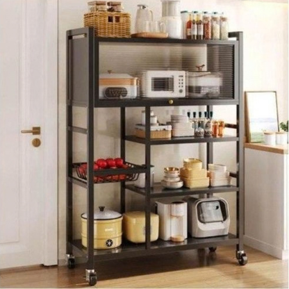 Étagère de Cuisine Multifonction à Roulettes – Rangement Pratique & Élégant
