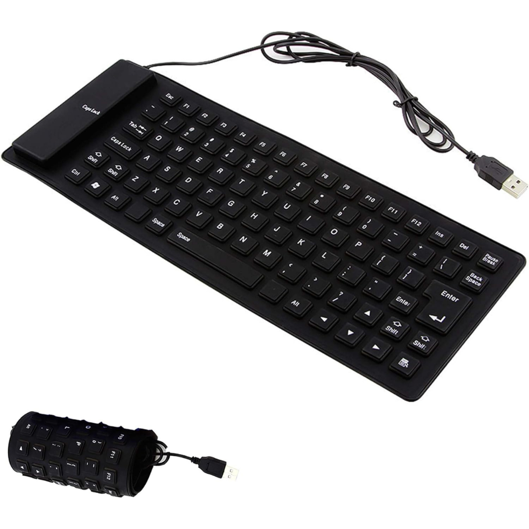 Tesly Clavier USB ultra fin et léger en silicone