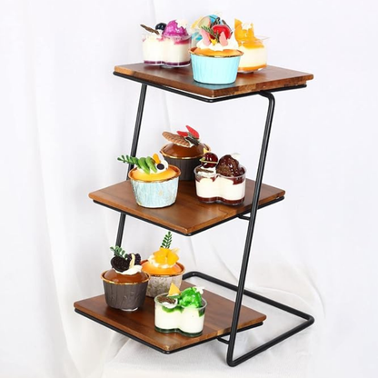 Tesly Luxury Wooden Pedestal Cake Stand