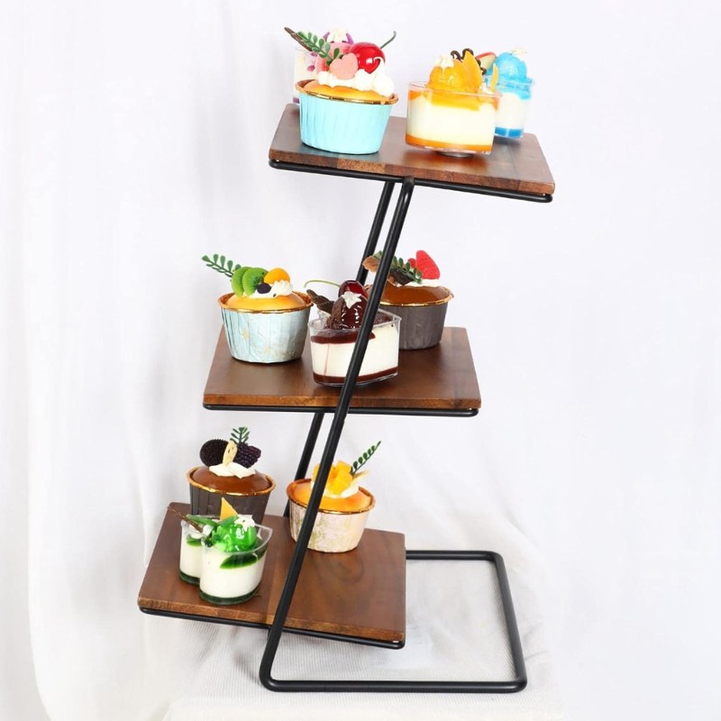 Tesly Luxury Wooden Pedestal Cake Stand