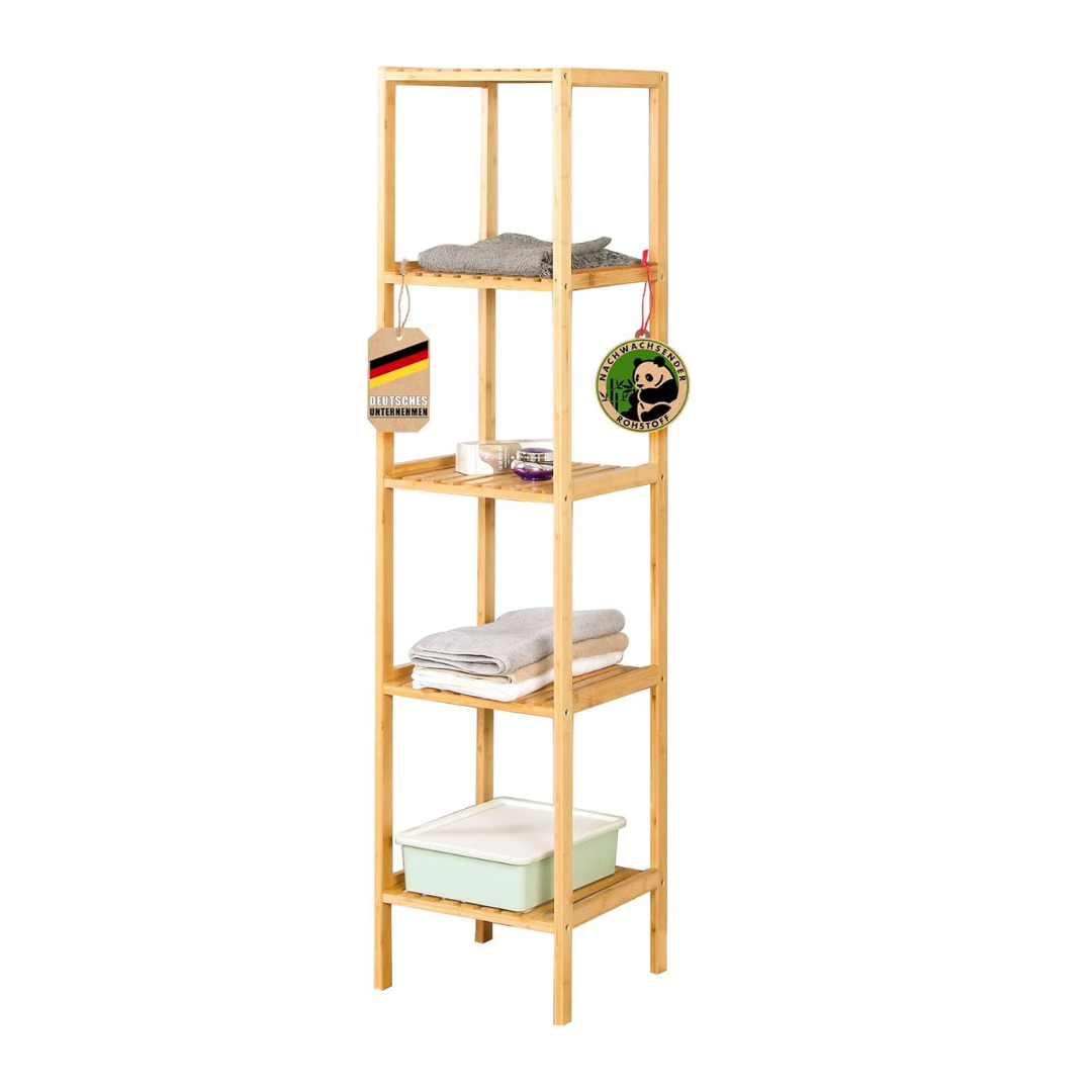 Étagère de Rangement en Bambou  – Design Naturel et Élégant pour Cuisine & Salle de Bain
