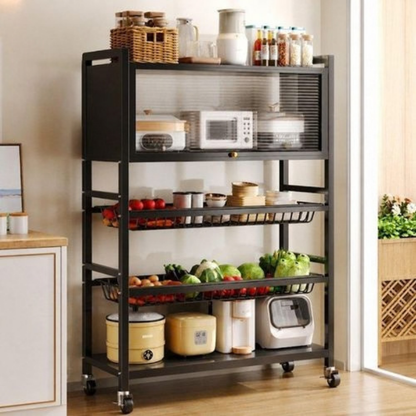 Étagère de Cuisine Multifonction à Roulettes – Rangement Pratique & Élégant