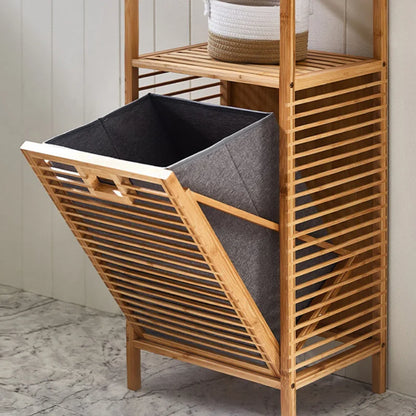 Panier à Linge en Bambou – Bac à Linge Élégant & Pliable pour Salle de Bain