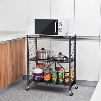 Étagère Pliable Multifonction à Roues – Organisateur Cuisine & Maison
