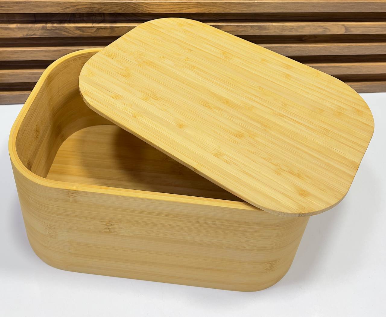 Velnora Boîte à Pain en Bambou Naturel avec Couvercle