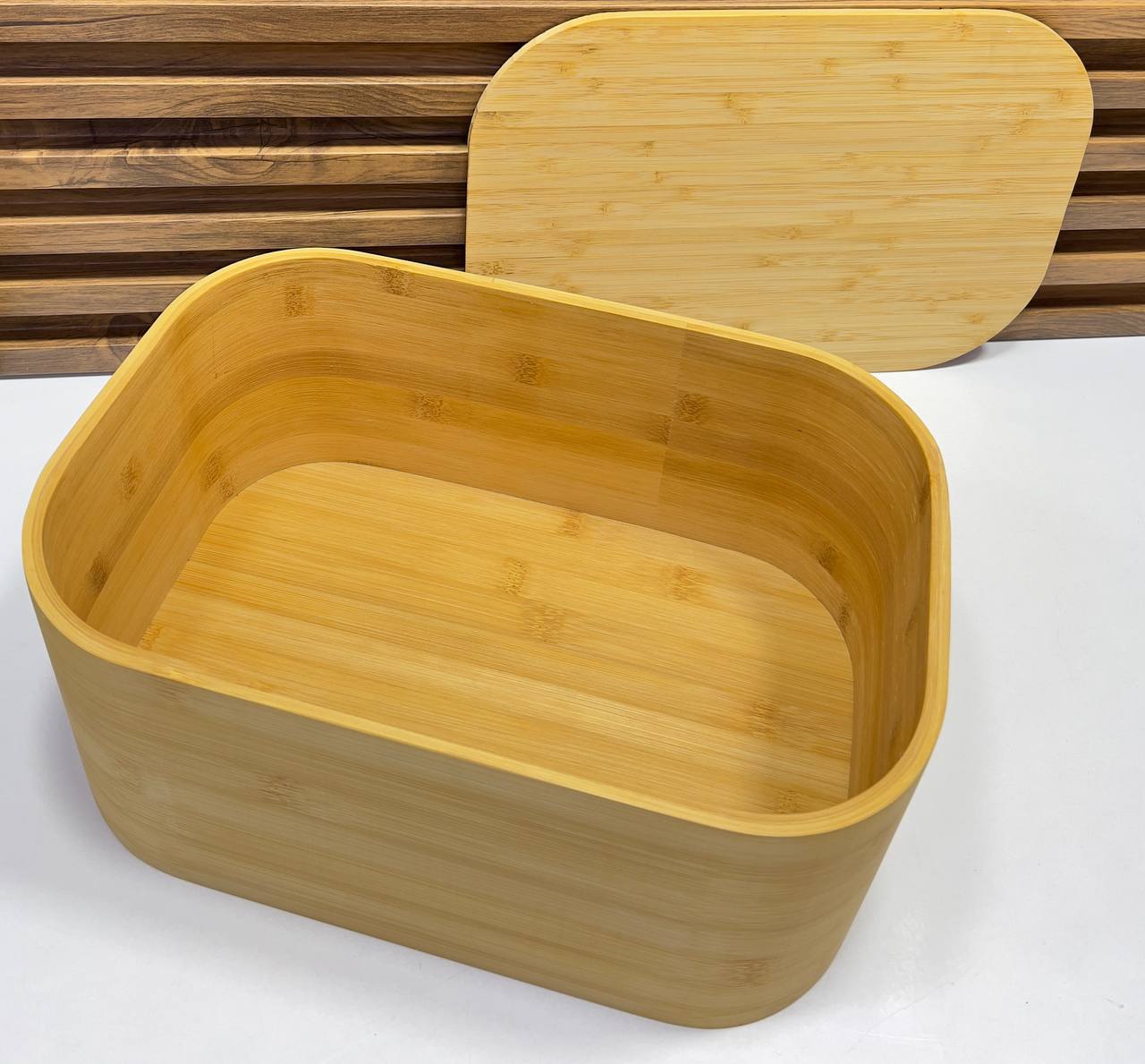 Velnora Boîte à Pain en Bambou Naturel avec Couvercle