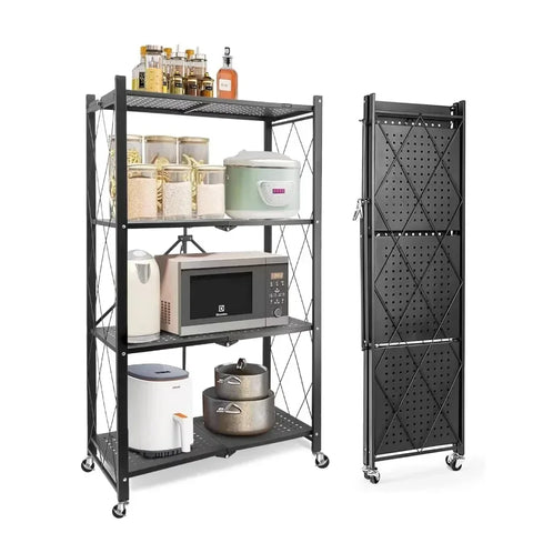 Étagère Pliable Multifonction à Roues – Organisateur Cuisine & Maison