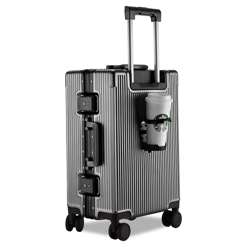 Valise cabine avec port USB et porte-gobelet